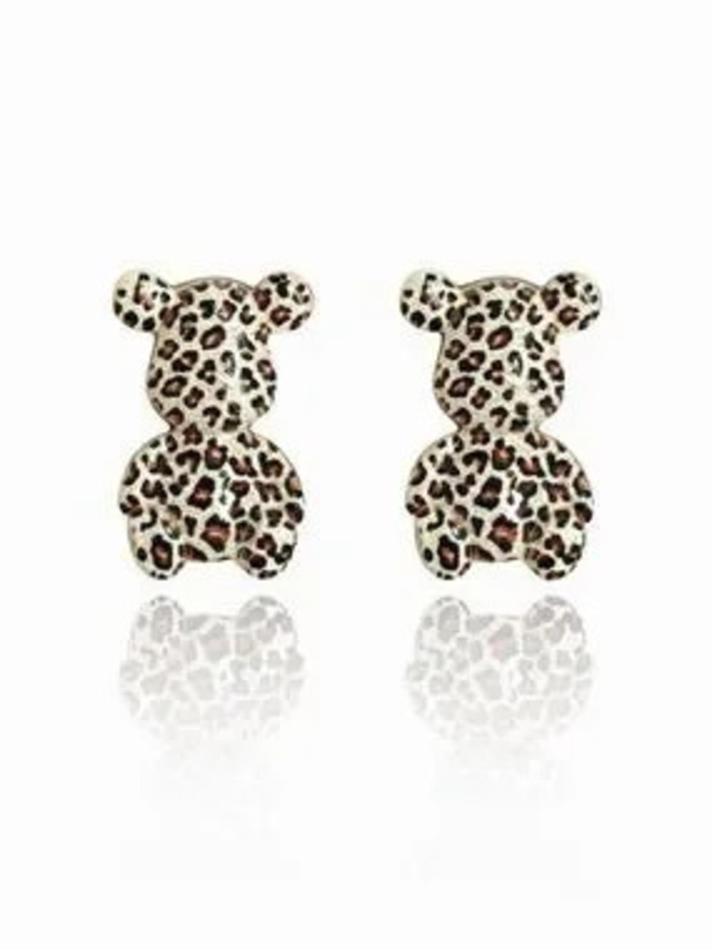 Leopard Print Teddy Stud Earrings